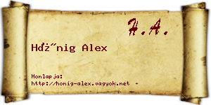 Hönig Alex névjegykártya